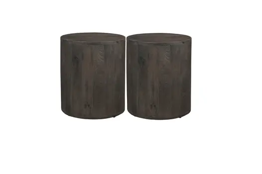 18" Wood Brown Solid Wood Round End Table
