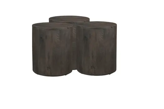 18" Wood Brown Solid Wood Round End Table