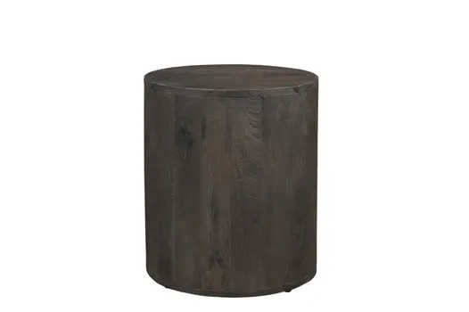 18" Wood Brown Solid Wood Round End Table