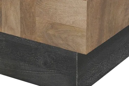 22" Black And Brown Solid Wood Square End Table