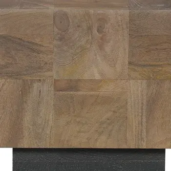22" Black And Brown Solid Wood Square End Table