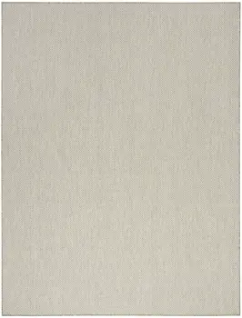 10' X 14' Ivory And Silver Indoor Outdoor Area Rug
