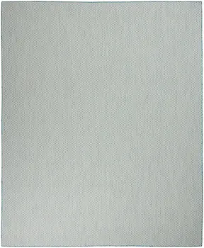 9' X 12' Aqua And Ivory Indoor Outdoor Area Rug