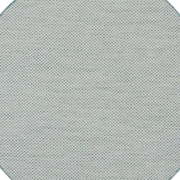 5' Blue Round Geometric Power Loom Area Rug