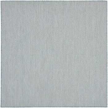 6' Blue Square Geometric Power Loom Area Rug