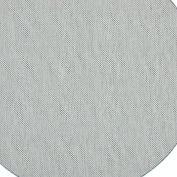 6' Blue Round Geometric Power Loom Area Rug