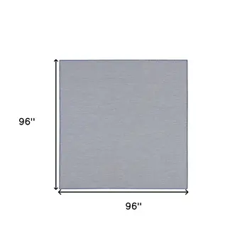 8' Blue and Ivory Indoor Outdoor Area Rug