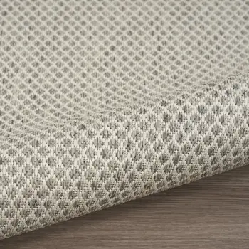 8' Silver Square Geometric Power Loom Area Rug