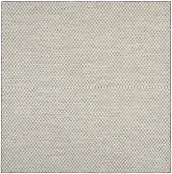 8' Silver Square Geometric Power Loom Area Rug