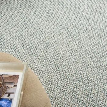4' X 6' Aqua Geometric Power Loom Area Rug