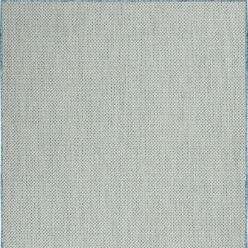 4' X 6' Aqua Geometric Power Loom Area Rug