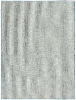6' X 9' Aqua Geometric Power Loom Area Rug