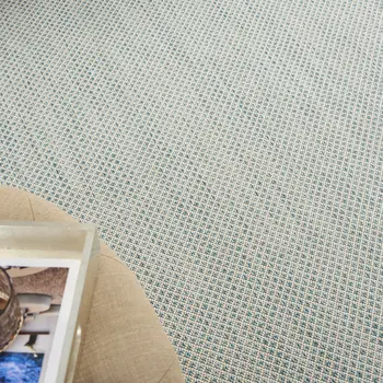 6' X 9' Aqua Geometric Power Loom Area Rug