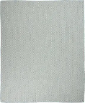 7' X 10' Aqua And Ivory Indoor Outdoor Area Rug