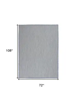 6' X 9' Blue Geometric Power Loom Area Rug