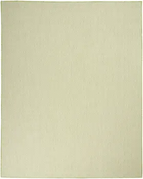 8' X 10' Green And Ivory Indoor Outdoor Area Rug