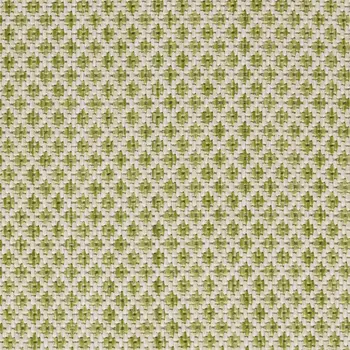 5' X 7' Green and Ivory Indoor Outdoor Area Rug