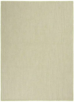 5' X 7' Green and Ivory Indoor Outdoor Area Rug