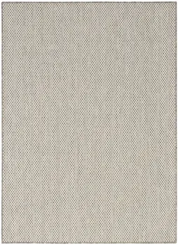 6' X 9' Ivory and Silver Indoor Outdoor Area Rug