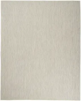 8' X 10' Ivory And Silver Indoor Outdoor Area Rug
