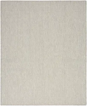 7' X 10' Ivory And Silver Indoor Outdoor Area Rug