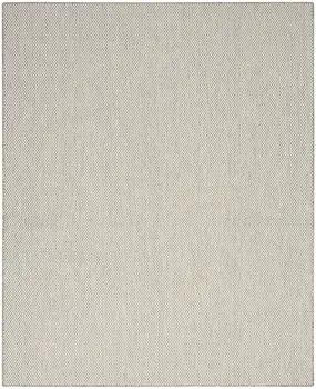 7' X 10' Ivory And Silver Indoor Outdoor Area Rug