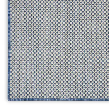7' X 10' Blue And Ivory Indoor Outdoor Area Rug