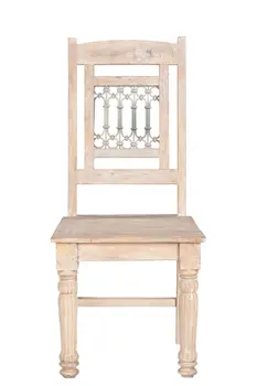 Set of Two White Wood Slat Back Dining Side Chairs