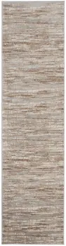 12' Brown Abstract Power Loom Runner Rug