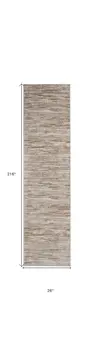 18' Brown Abstract Power Loom Runner Rug