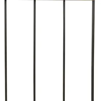 71" Black And Brown Metal And Solid Wood Four Hooks Freestanding Coat Rack
