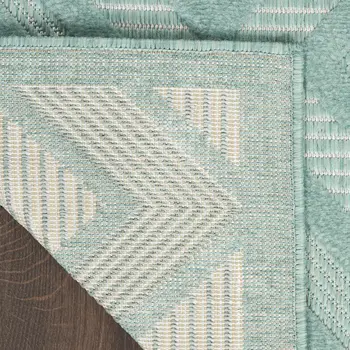7' X 10' Aqua Indoor Outdoor Area Rug
