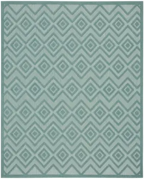 7' X 10' Aqua Indoor Outdoor Area Rug