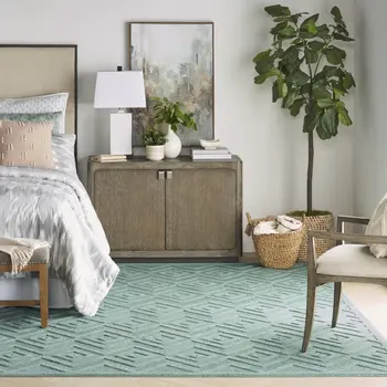 8' X 10' Aqua Indoor Outdoor Area Rug