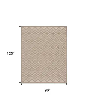 8' X 10' Beige Indoor Outdoor Area Rug