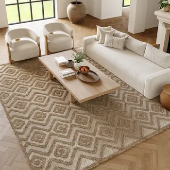 8' X 10' Beige Indoor Outdoor Area Rug