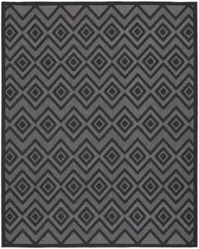 9' X 12' Charcoal And Gray Indoor Outdoor Area Rug