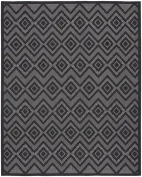8' X 10' Black Indoor Outdoor Area Rug
