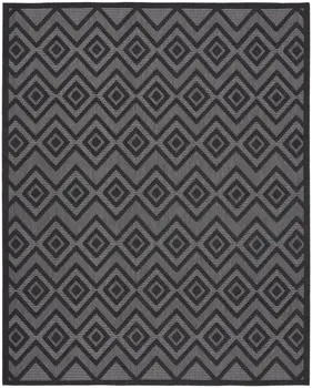 8' X 10' Black Indoor Outdoor Area Rug