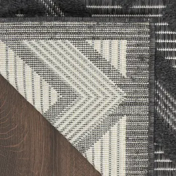7' X 10' Black Indoor Outdoor Area Rug