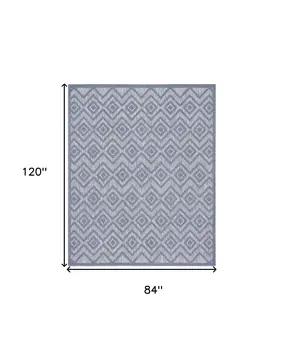 7' X 10' Blue Indoor Outdoor Area Rug