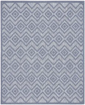 9' X 12' Denim Blue Indoor Outdoor Area Rug
