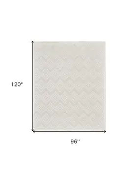 8' X 10' Cream Indoor Outdoor Area Rug