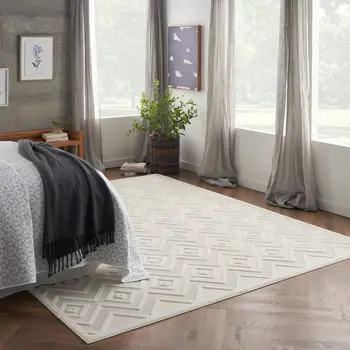 8' X 10' Cream Indoor Outdoor Area Rug