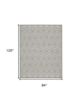 7' X 10' Gray Indoor Outdoor Area Rug