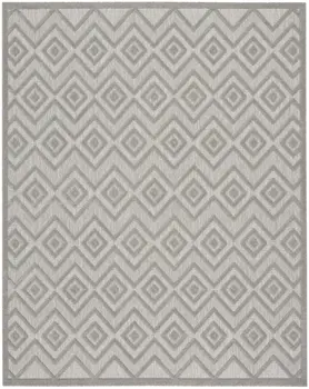 9' X 12' Gray And Silver Indoor Outdoor Area Rug