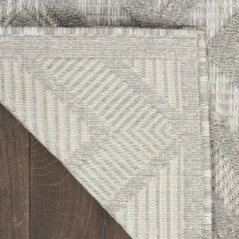 9' X 12' Gray And Silver Indoor Outdoor Area Rug