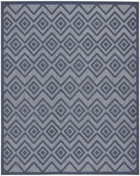 8' X 10' Navy Blue Indoor Outdoor Area Rug