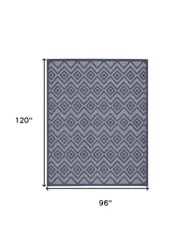 8' X 10' Navy Blue Indoor Outdoor Area Rug