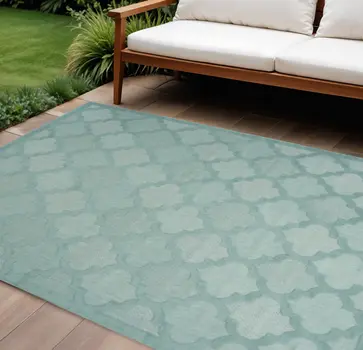 8' X 10' Aqua Indoor Outdoor Area Rug